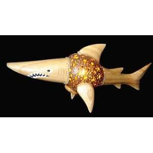 16 Shark Recycled Coconut Shell Lamp