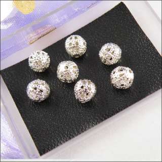 80Pcs Silver Plated Filigree Spacer Beads 6mm LA060  