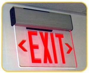 LED EXIT SIGN EDGE LIT RED/CLEAR EMERGENCY LIGHT UL  