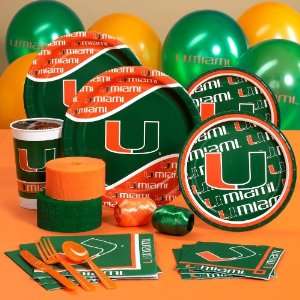  Miami Hurricanes College Deluxe Party Pack for 8 Toys 