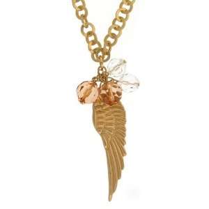  Sale Angel Wing Necklace with Acrylic Beads In Gold with 