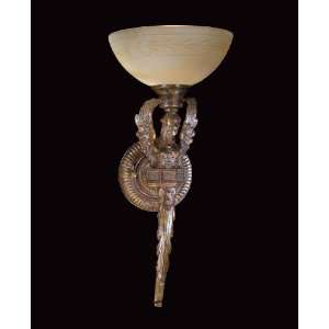  Sconce   Siene Bronze Finish  Etched Glass