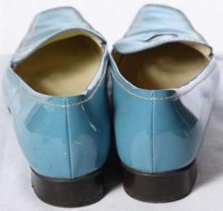 Prada Teal Turquoise Blue Patent Leather Oxfords Size 8  
