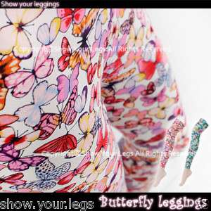 BUTTERFLY LEGGINGS Colorful Tights Womens Pants Skinny  