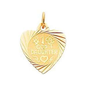  14K Gold #1 Goddaughter Heart Charm: Jewelry