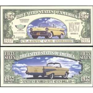    1957 Chevy Convertible Dollars Money Novelty Bill 