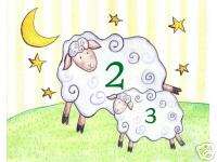 Lamb Sheep Moon Star Infant Nursery Wall Art Baby New  