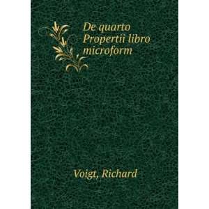  De quarto Propertii libro microform Richard Voigt Books
