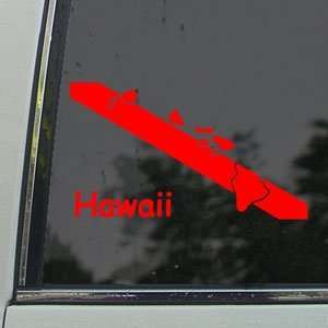  Hawiian Hawaii Scuba Dive Flag Red Decal Window Red 