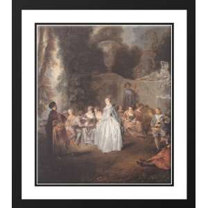  Watteau, Jean Antoine 28x32 Framed and Double Matted Les 