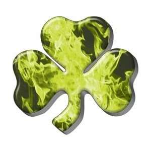  12 Inferno Yellow Shamrock Firefighter Decal REFLECTIVE 