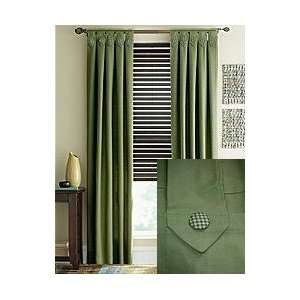  Waverly Pantry Solid Sage Tab Top Curtain 84L: Home 