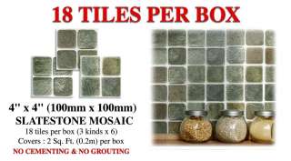 18 Slate Stick On Self Adhesive Wall Tiles Stickers  