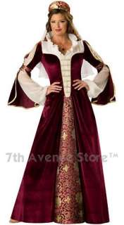 This medieval queen costume includes a gown, tiara headpiece with 