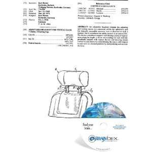   Patent CD for ADJUSTABLE HEAD REST FOR VEHICLE SEATS 