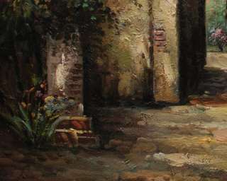 Garden Gate Path to Secret Forest Oil Painting on Canvas 24x36 