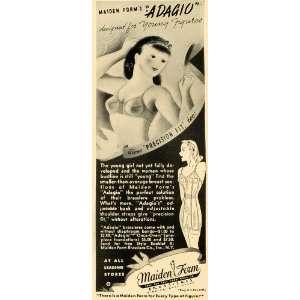  1939 Ad Maiden Form Adagio Brassieres Adolescent Training 