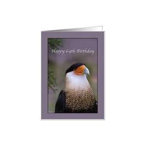    64th Birthday Card with Crested Caracara Bird Card: Toys & Games