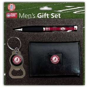 Alabama Crimson Tide Leather TriFold Wallet with Pen & Keychain Gift 