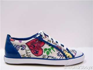   Barrett Signature Poppy Blue Pink Multicolor Scribble Sneaker 9  