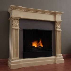 The Herod Ornate Ventless Gel Indoor Fireplace   Antique White:  