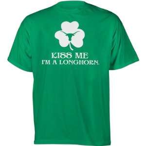  Texas Longhorns Green Kiss Me T Shirt