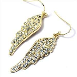  Crystal Wing Gold Dangle Earrings Fashion Jewelry Jewelry