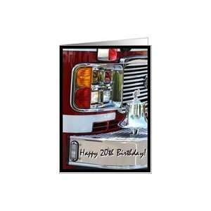  Happy 20th Birthday Fire Engine Card: Toys & Games