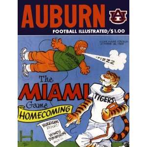  1968 Auburn vs. Miami 22 x 30 Canvas Historic Football 