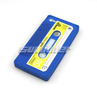 Cassette Tape Silicone Case Cover for iPhone 4 4G +Film  