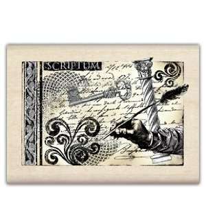  Scriptum Wood Mounted Rubber Stamp: Office Products
