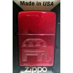  Zippo Custom Lighter   Republican Logo Elephant Red Candy 