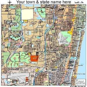  Street & Road Map of Pompano Beach, Florida FL   Printed 