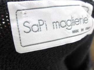 SAPI MAGLIERIE Black Wool Knit Sweater Top Size XL  