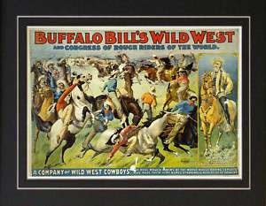 Buffalo Bill Cody Wild West Show Poster Cowboy Hicock  