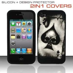   Rubberized Design Cover   Spade Skull SCDP: Cell Phones & Accessories