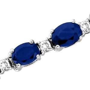   Sapphire Bracelet 7 Inch 14k Gold Double Safety Lock H J SI I Quality