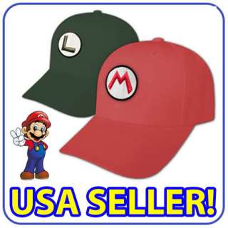 NEW SUPER MARIO LUIGI BROS BROTHERS CAP HATS USA SELLER  