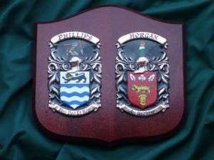 Customized Handpainted Double Coat of Arms Plaque  