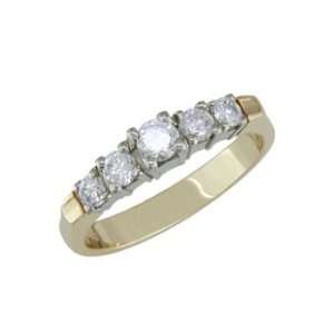  Darhma   size 5.75 14K Gold Semi Eternity Diamond Ring 