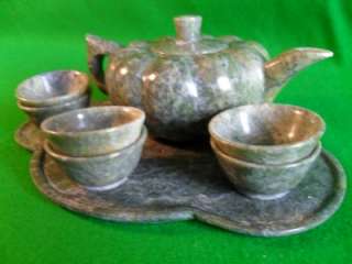 Japanese Jade Sake Teapot Set  