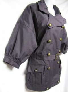 HAYDEN HARNETT Yvonne Navy Blue Trench Coat Jacket S  