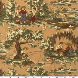  45 Wide Storybook Tom Sawyer Toile Antique Fabric By The 