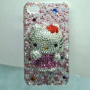  Handmade 3d Hello Kitty Swarovski Case for Iphone 4g/4s 