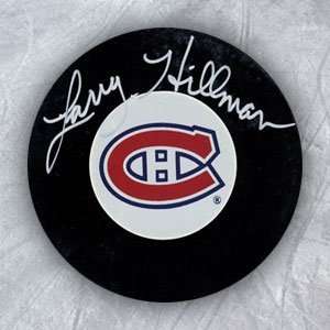  LARRY HILLMAN Montreal Canadiens SIGNED Hockey Puck 