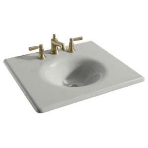   25 Inch Cast Iron One Piece Surface and Integrated Lavatory, Sea Salt