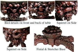 5657 Rare Rosewood Carved 57 Marble Top Center Table  