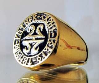 THE NORSE VIKING RUNICS CELTIC RUNES SOLID BRONZE RING WICCA PAGAN 