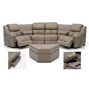  Amish Leather Reclining Home Theater Sectional: Home 