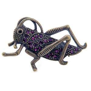   Amethyst Grasshopper Bug Austrian Crystal Purple Insect Pin Brooch